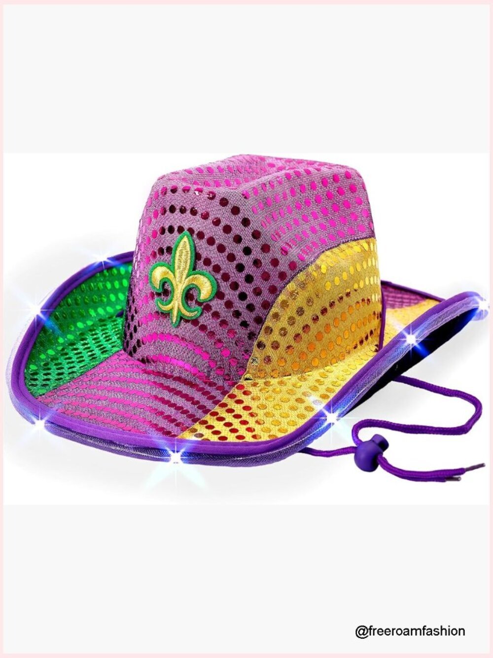 LED Light Up Cowboy Hat with Flash Modes Holiday Party